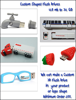 PVC Custom Shaped Flash Drives